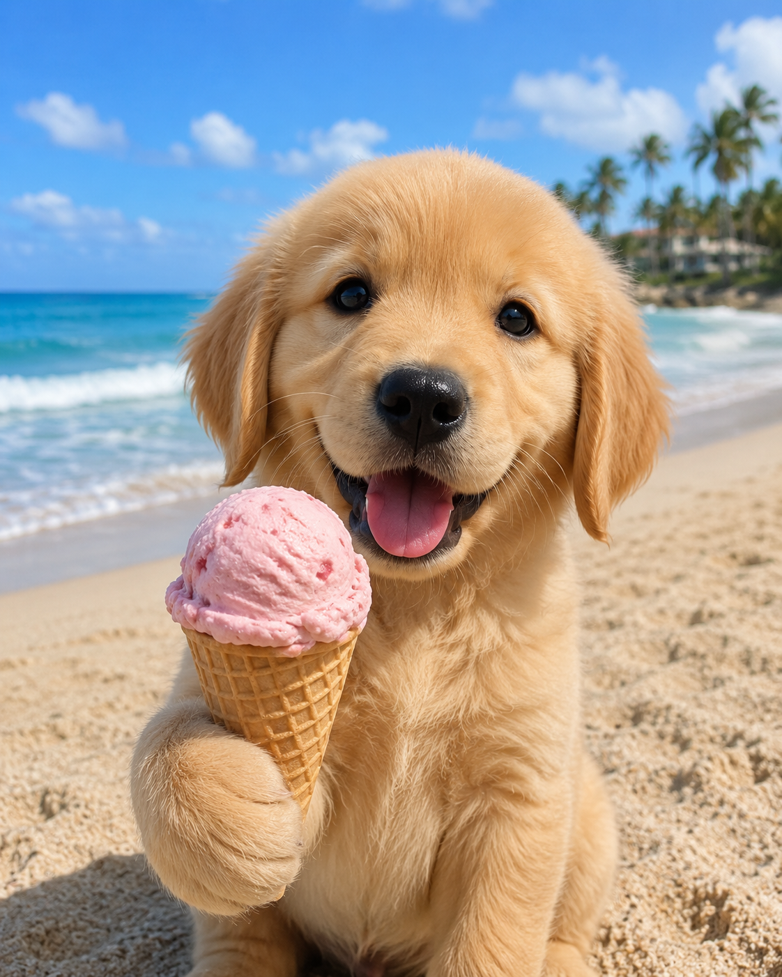 Puppy in beach