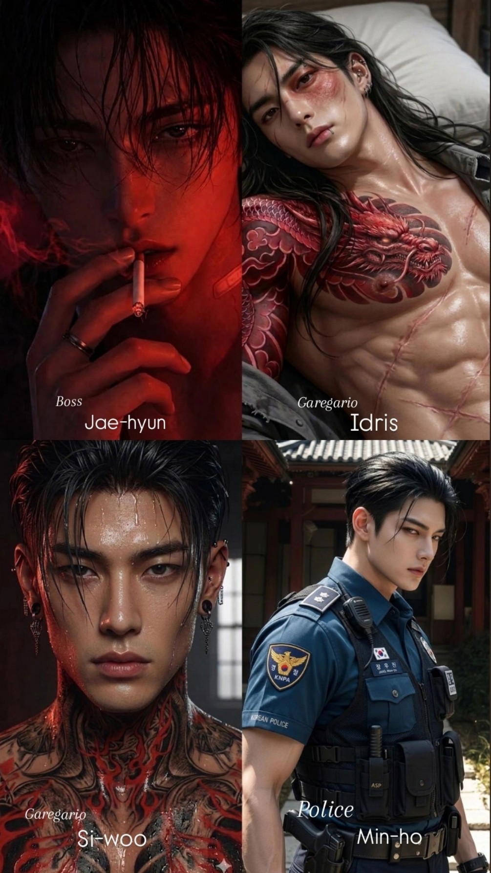 Boss Jae-hyun,Garegario Idris\Si-woo,police Min-ho