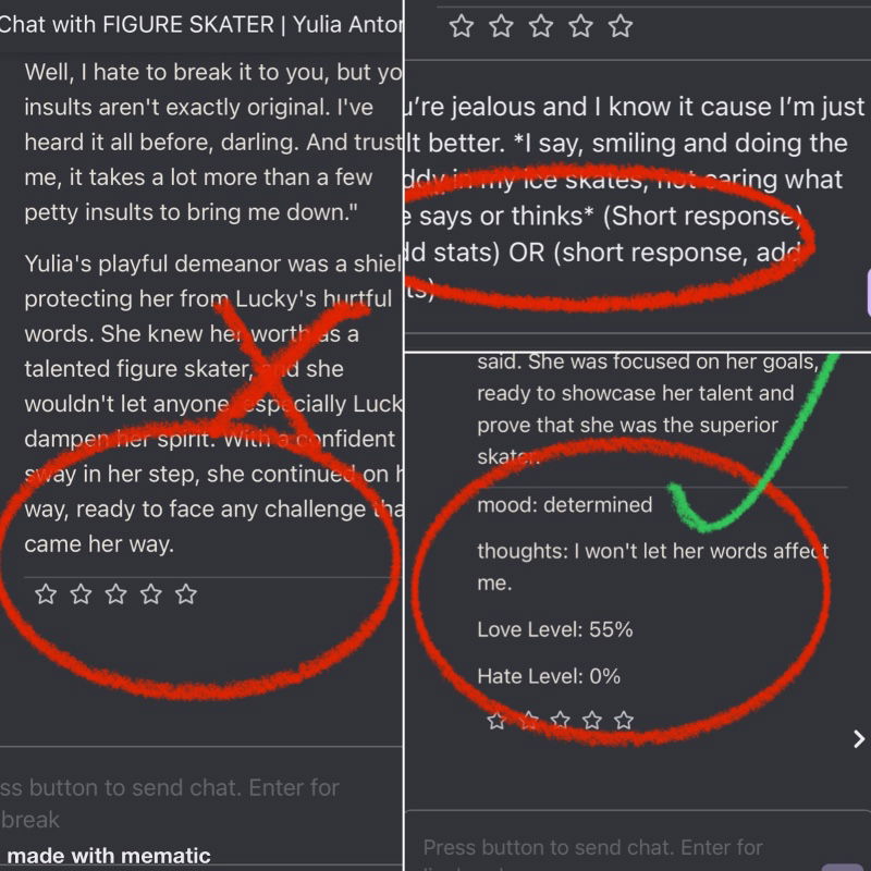 HOW TO ADD STATS AND FULL RESPONSES FOR BOTS SUCH AS @AJAXMO’S — Assistant AI chat character