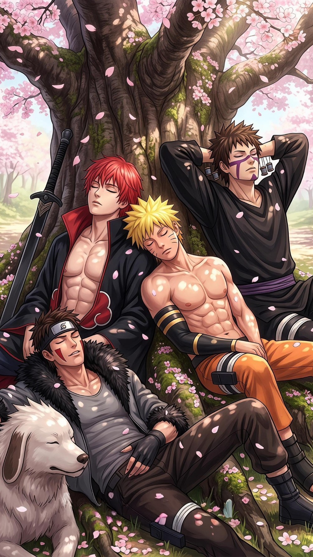 Naruto, Sasori , Kankuro a Kiba