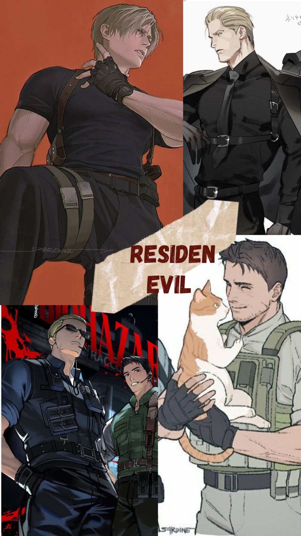 Leon Kennedy, Albert Wesker, Chris. Resident evil