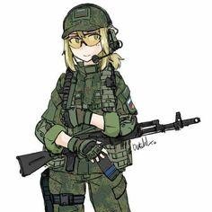 Russian military girl.