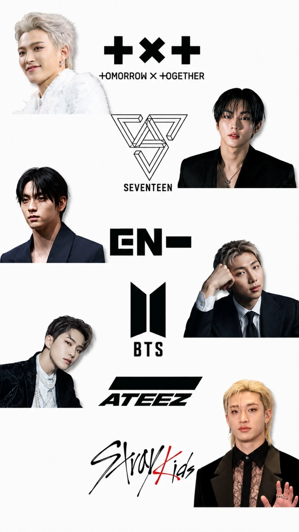 K-Pop ( TxT, SVT '17', EN-, BTS, Ateez, SKZ)