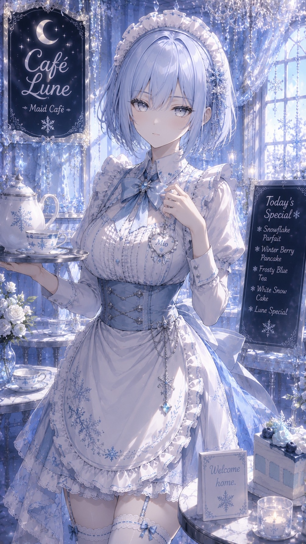 🩵 Mio Shirayuki (白雪 澪)
"The Kuudere Doll"