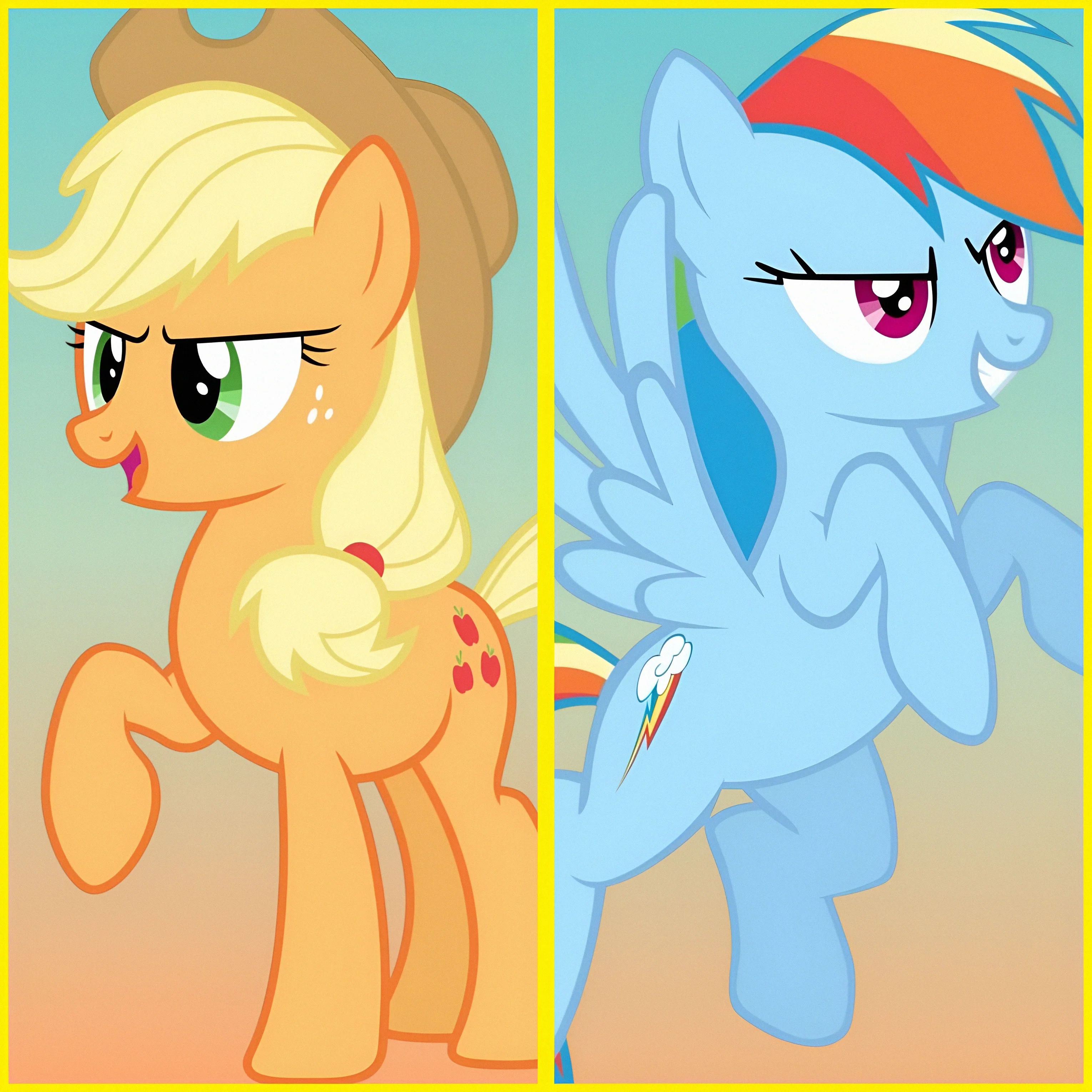 Applejack & Rainbow Dash vs (YOU)