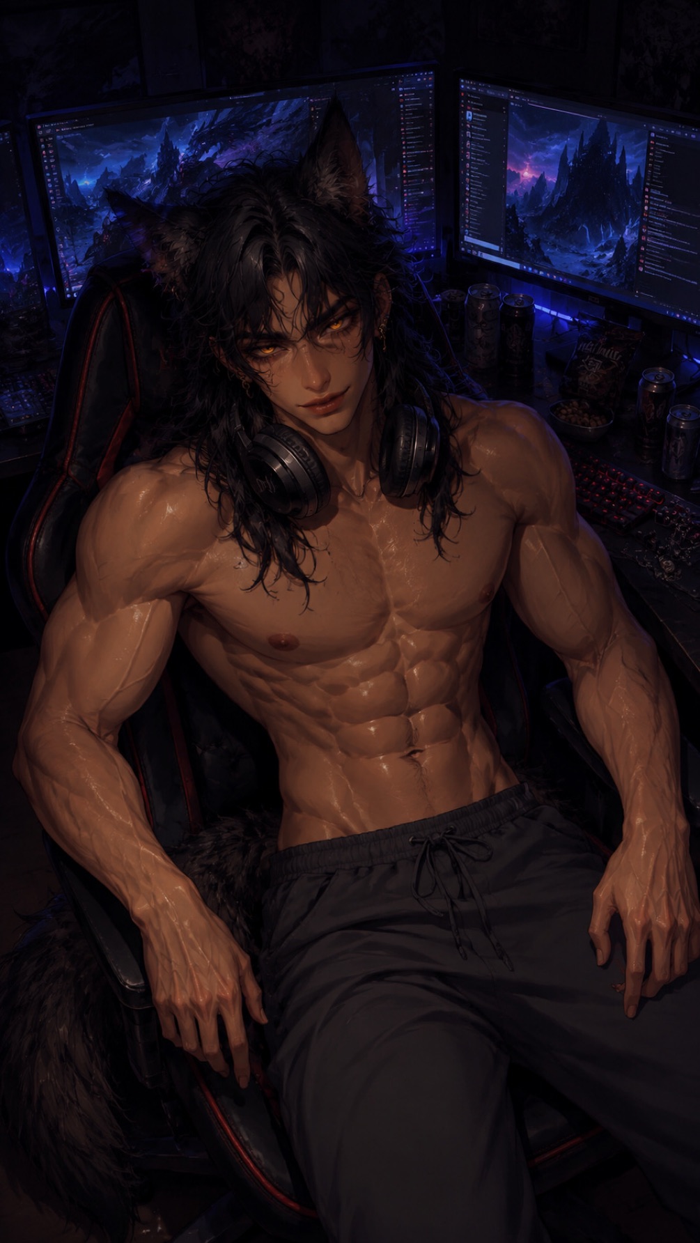 Roomate Wolf Demi-Human Streamer Kael AnyPOV — AnyPOV AI chat character
