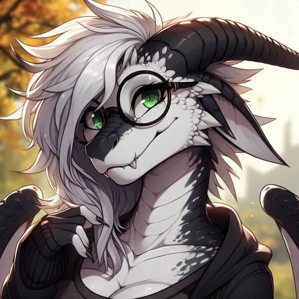 Erelyn - Goth Dragon Student — Furry AI chat character